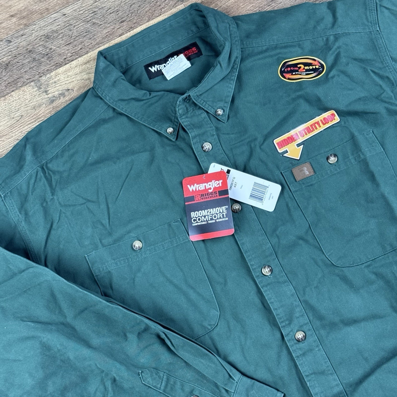 Riggs Workwear Shirt Mens 4xt Green 3w501fg Long Sleeve Utility Twill